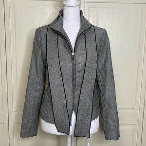 BANANA REPUBLIC  Women's The Neck Jacket Herringbone Pattern With Tie Blazer Sz4